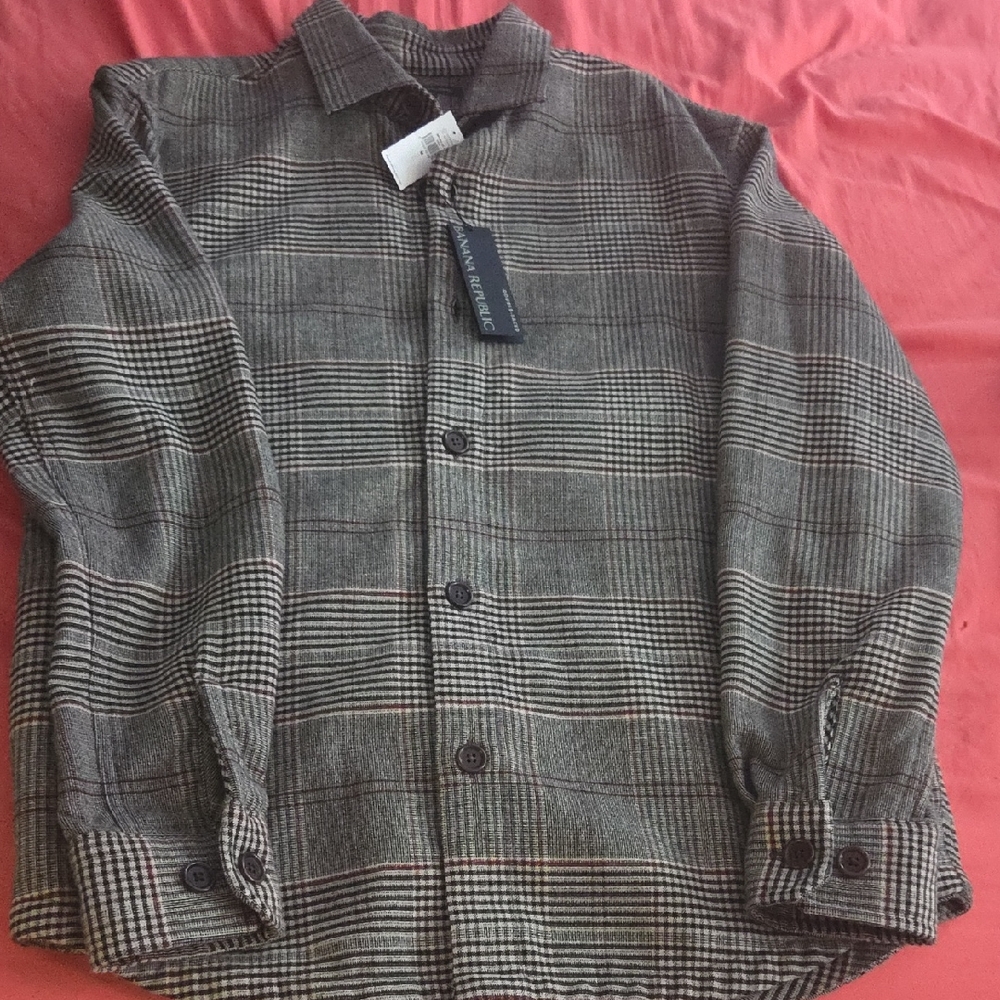 Banana Republic Black and White Checkered Shirt